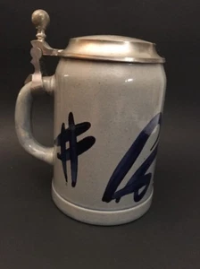 Vintage West Germany Beer stein Stoneware Pewter Lidded .5 L Liter - Picture 1 of 8