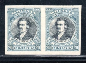 BOLIVIA, PAR DE SELLO 1910, VARIEDAD SIN DENTAR, PRUEBA.. ERROR.....(PREM- 008) - Picture 1 of 2