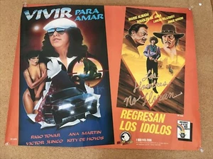 PÓSTER DE PELÍCULA PROMOCIONAL DE VIVIR PARA AMAR & LOS HOMBRES NO LLORAN TIENDA DE VIDEOS 22x18 pulgadas - Imagen 1 de 3