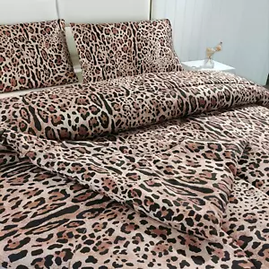 SDY 3PCS Leopard Animal Print Bedding - Queen Size Comforter Set for Kids, Toddl - Picture 1 of 12