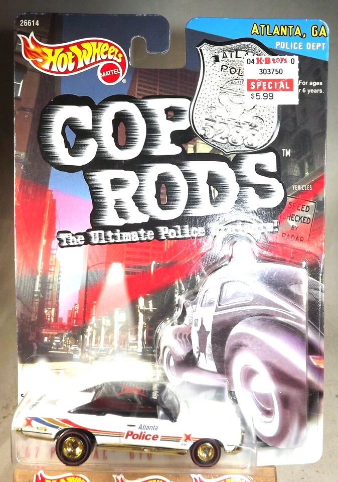 Pontiac GTO 1999 Hot Wheels Cop Rods Serie 2 Atlanta, GA '67 blanco con pilotos reales Foto 1 de 4