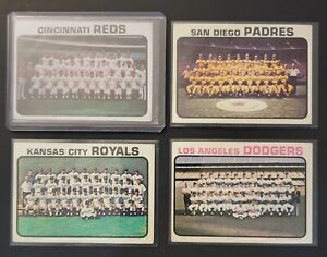 1973 Topps Team Cards, Managers, Checklist Lot 9 Cards See Photos