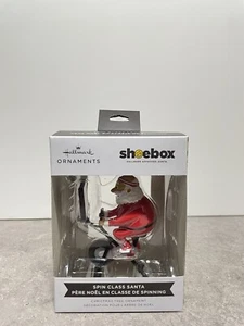 Bicicleta de ejercicio 2024 Hallmark Shoebox Ornament Spin Class Santa - Imagen 1 de 5