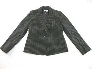 Le Suit.Full Lined Women's 2 Pieces Pants/Suit Black/Nude Stripped Size 6 (J2) - Picture 1 of 12