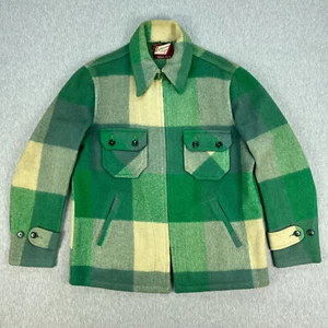 Vintage Tootle Sakko Herren XL Wolle grün kariert Full-Zip Talon schwer 50er 60er - Bild 1 von 19