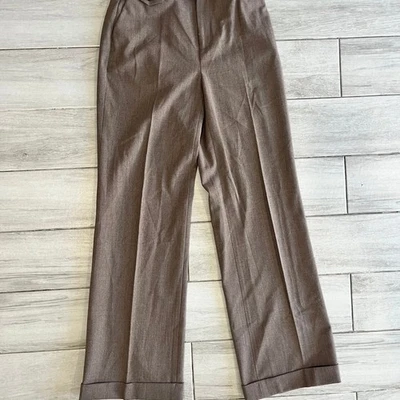 Lauren Ralph Lauren Wool Pleated Dress Pants, Brown size 6 - Image 1 of 4