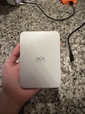 LaCie 2TB Mobile Drive Secure STLR2000400 USB-C Portable Hard Drive, Space Grey - Image 1 of 3