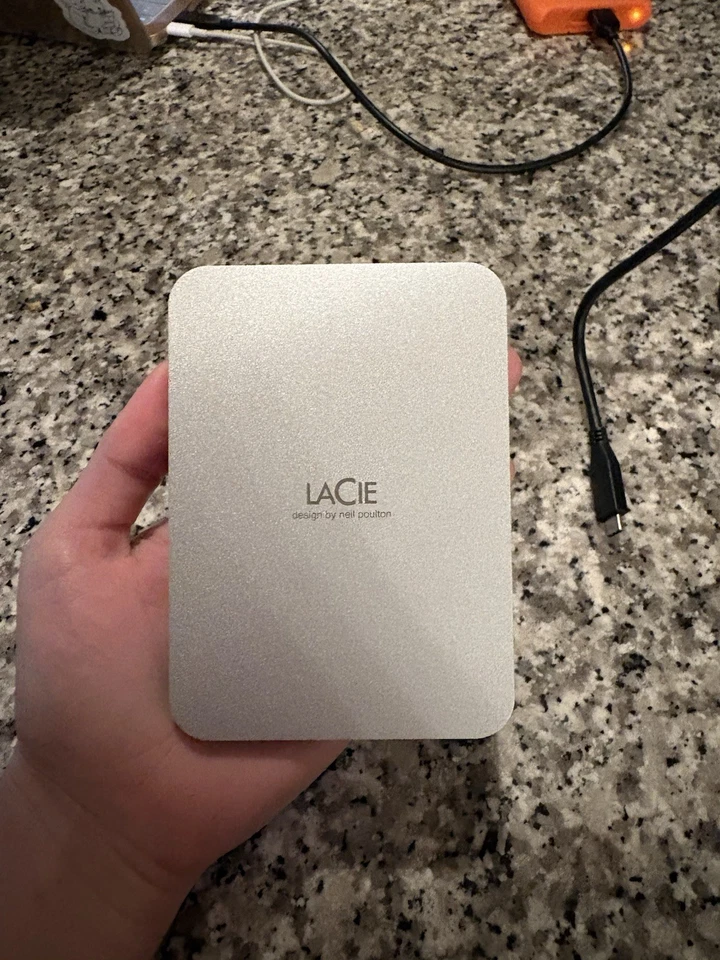 LaCie 2TB Mobile Drive Secure STLR2000400 USB-C Portable Hard Drive, Space Grey - Image 1 of 3