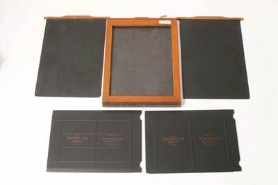 C13462~ 5X7 ROCHESTER Wood Plate Holder & Two 5x7 Film Sheaths - USED - Image 1 of 4
