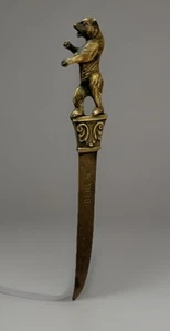 Seltener antiker Jugendstil Messing Brieföffner Berlin Bär Patina gealtert Vintage - Bild 1 von 23