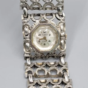 Vintage Brutalist Design 21 Jewel Pilgrim Watch UNTESTED AS-IS - Picture 1 of 12