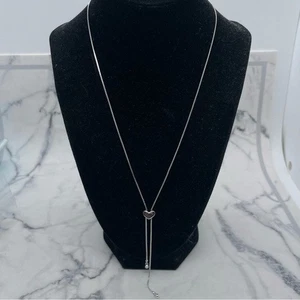 Sterling Silver Lariat Heart Necklace - Picture 1 of 4