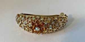 Pasador de clip de metal con diamantes de imitación ámbar - Imagen 1 de 7