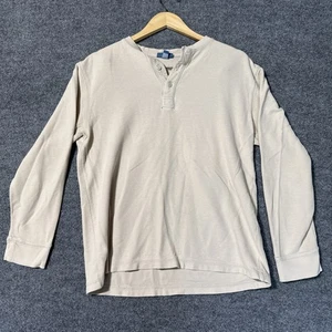 Polo Long Sleeve 3 Button-Up Cotton white Size S - Picture 1 of 6