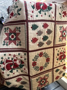 Fieldcrest Navidad Papá Noel Tapiz Tiro Manta Flecos Talla 46x68 - Imagen 1 de 7