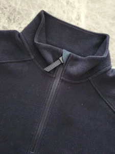 M&S GOODMOVE Ribbed Funnel Neck Quarter Zip Yoga Top ~ Cotton Blend ~ Size 16 - Picture 1 of 10
