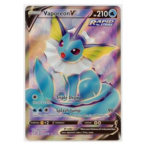 2021 Pokémon Vaporeon V SWSH Evolving Skies Full Art Ultra Rare #172/203 NM - Bild 1 von 3
