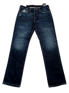 Abercrombie & Fitch Jeans Mens 32x32 Slim Straight Button Fly Distressed New - Picture 1 of 14