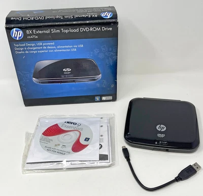 Unidad de DVD-ROM delgada de carga superior 8X USB externo rm475e usada funciona Foto 1 de 4