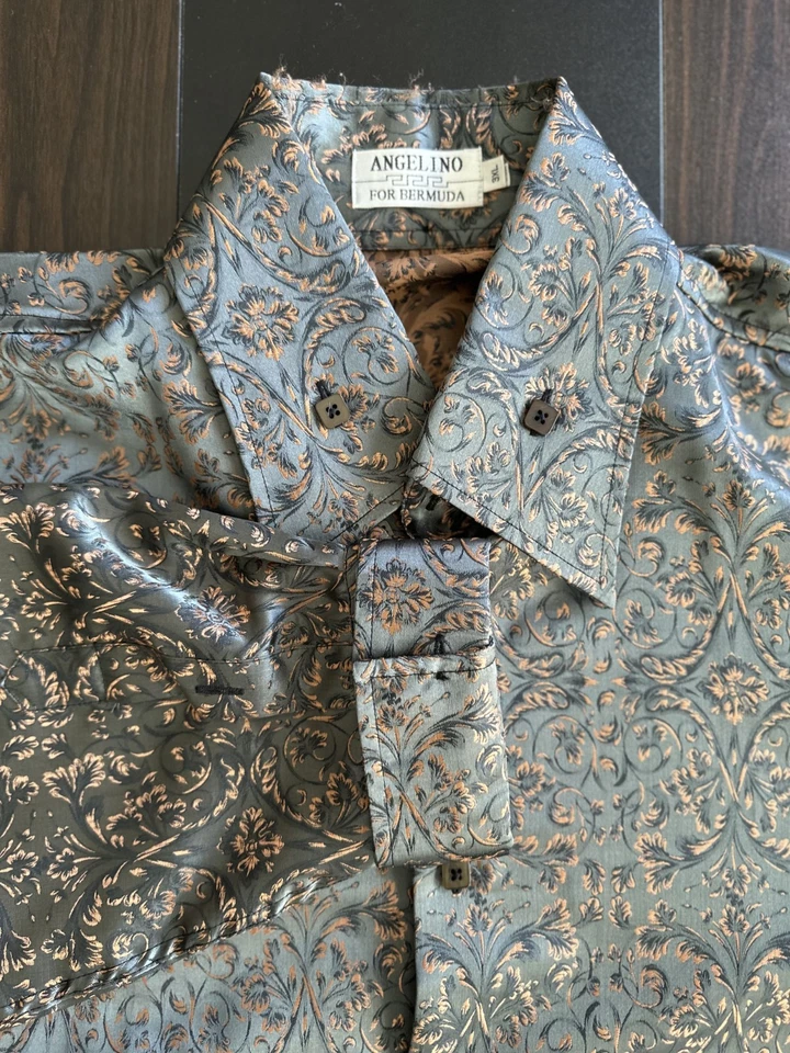 Camisa de vestir Angelino para hombre 3XL floral cachemir manga larga Foto 1 de 4