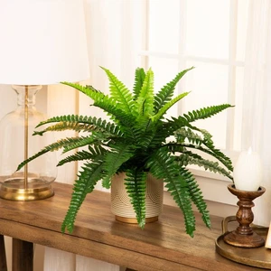 Northlight 18.5" Potted Artificial Green Boston Fern Plant Spring Decor - Picture 1 of 6