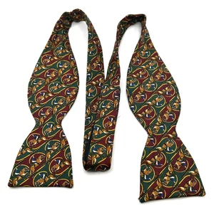 Adjustolox Burgunderrot Grün Blau Pferd Reitsport Herren Seide Fliege 2 1/4" - Bild 1 von 4