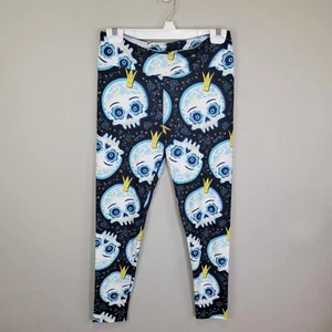 Dren Designs Royal Sugar Skull Polyester Spandex Ankle Leggings Extended Size - Picture 1 of 6