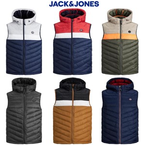 Jack & Jones Mens Gilet Hooded Bodywarmer Quilted Lightweight Sleeveless Jacket