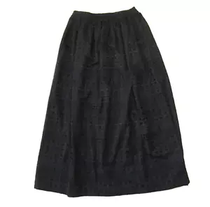NWT J.Crew Side-Slit Maxi in Black Eyelet Pull-on Skirt S - Picture 1 of 6