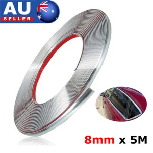 5M 8MM Chrome Moulding Trim Strip Car Door Edge Scratch Protector Cover Silver - Picture 1 of 12