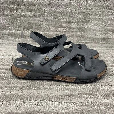 Sandalias La Plume negras con correa en el talón cuero Italia mujer talla 40 EE. UU. 10 Foto 1 de 4