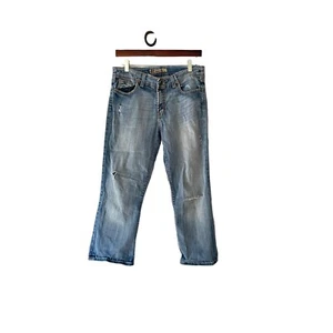 Jeans BKE Hebilla Azul Talla 28 Harper Elastizados Corte Bota Agujeros Envejecidos - Imagen 1 de 8