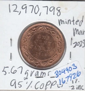 1918 Canada Large Cent Coin C3 - Picture 1 of 2