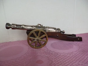 alte Miniatur Kanone, Messing Holz Deko, Vintage, RAR Sammler Modell TOP - Bild 1 von 11