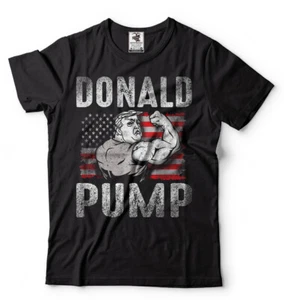 Camiseta Donald Pump Gimnasio Entrenamiento Camisa Trump Bandera Americana - Imagen 1 de 11