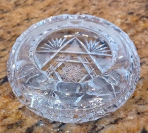 Clear Cut Crystal Ashtray 4.75" Vintage - Picture 1 of 12