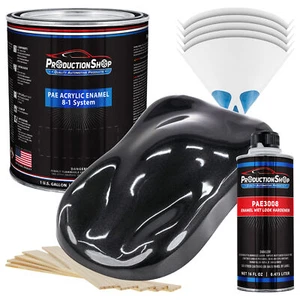 ProductionShop High Gloss Black Metallic Acrylic Enamel Gallon Kit Auto Paint - Picture 1 of 1