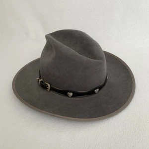 Rand’s Custom Cowboy Hat Billings Montana Size 7 1/8 Gray Read - Picture 1 of 21
