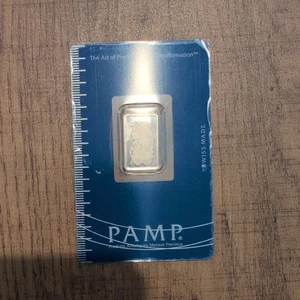 PAMP Suisse Lady Fortuna Platinum 2.5g Bar 999.5 Purity In Assay Card - Picture 1 of 2