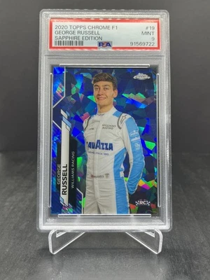 Topps Chrome Sapphire F1 2020 George Russell radiocontrol retrato de novato PSA 9 #19 Foto 1 de 2