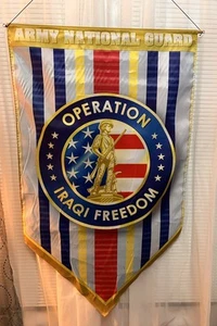 EXTREMELY RARE! Large National Guard Operation Freedom Iraqi Wall Banner Flag  - Picture 1 of 11