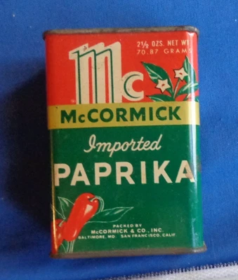 McCormick Pimentón 2 1/2 oz Lata de Especias Verdes Marca Abeja De Colección Foto 1 de 4