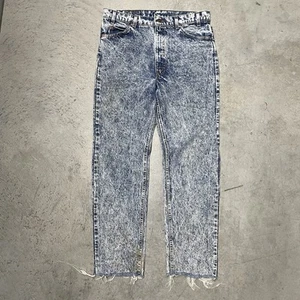 Vintage Levis 505 Cropped Men's 36x32 Acid Wash Blue Jeans Regular Fit USA - Picture 1 of 24