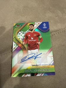 2024-25 Topps Finest UEFA Bruno Fernandes Green Refractor /99 Auto - Imagen 1 de 2