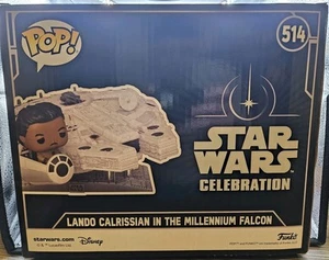 Funko Pop Star Wars Celebration Exclusive - Lando + Millenium Falcon Ship NIB - Picture 1 of 12