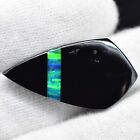 17.10 Ct Natural Fire Opal On Black Onyx Doublet IGL Certified Stunning Gemstone