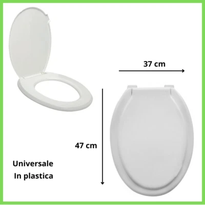 Sedile tavoletta copri vaso per wc water copriwater in plastica Universale a - Immagine 1 di 2