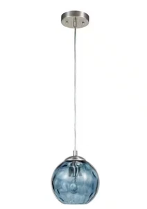 Cresswell 69 in. Hammered Blue Glass Pendant - Picture 1 of 4