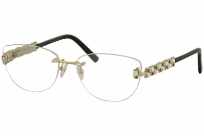 Caviar Rimless Eyeglasses 2374 C 21 Gold Rimless Crystals Frame New 54mm Italy - Image 1 of 4