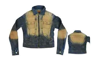 giacca jeans donna corta giubbino slim giubbotto cotone denim jacket vintage 40 - Picture 1 of 8